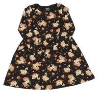 Antracitové bavlněné šaty s jednorožci C&A