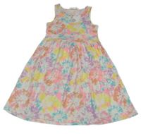 Nové - Bílo-barevné batikované bavlněné šaty H&M