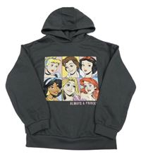 Šedá mikina s princeznami a kapucí Disney