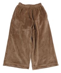 Hnědé sametové žebrované culottes kalhoty Next