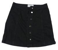 Černá riflová propínací sukně New Look