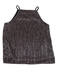 Černo-starorůžovo-stříbrný plisovaný slavnostní crop top New Look