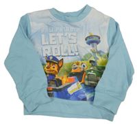 Světlemodro-modro-bílá mikina s PAW PATROL nickelodeon