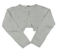 Světlešedo-stříbrné melírované propínací svetrové bolérko H&M