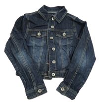 Tmavomodrá riflová crop bunda NAUTICA