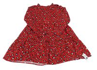 Nové - tmavočerveno-černo-bílé vzorované šaty St. Bernard