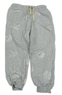 Šedé melírované tepláky se třpytivými koulemi H&M