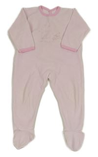 Světlerůžový sametový overal se zvířátky PETIT BATEAU