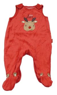 Červené sametové dupačky se sobem C&A