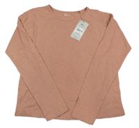 Nové - starorůžovohnědé melírované triko Tu