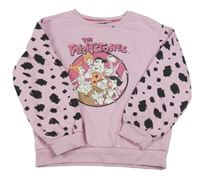 Světlerůžovo-černá mikina s The Flintstones PEPCO