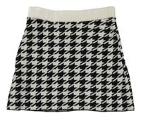 Černo-bílá vzorovaná úpletová sukně RIVER ISLAND