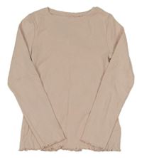 Světlepudrové žebrované triko Next