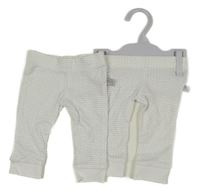 Nové - 2x - Bílo-modro/šedé vzorované tepláky F&F