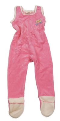 Růžové sametové dupačky s dětským koníkem