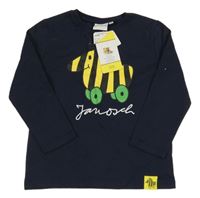 Nové - tmavomodré triko s obrázkem 