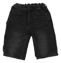 Černé PULL ON teplákové riflové kraťasy H&M