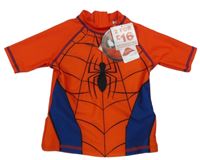 Nové - červeno-tmavomodré UV tričko se Spider-manem MARVEL