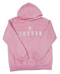 Růžová teplá mikina s logem a kapucí Jordan