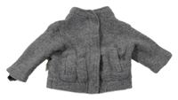 Šedá melírovaná vlněná podšitá crop bunda ZARA