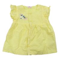 Žluté puntíkované propínací šaty s kytičkami zn. Pep&Co