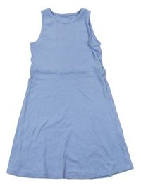 Modré žebrované bavlněné šaty George 