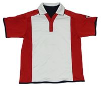 Bílo-červené sportovní oboustranné polo tričko Esprit