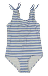 Modro-bílé pruhované jednodílné plavky H&M