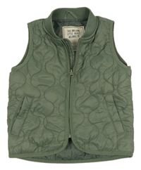 Khaki prošívaná šusťáková zateplená vesta Matalan