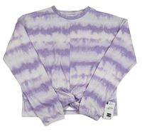 Nové - Lila-levandulová batikovaná mikina s uzlem Dunnes