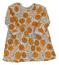 Šedé melírované teplákové šaty s dýněmi Nutmeg