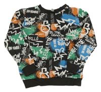 Černo-barevná vzorovaná mikina s vánočním motivem M&Co.