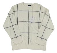 Nové - Bílo-černý kostkovaný svetr Next