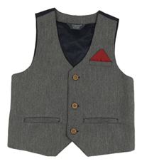 Šedo-černá vzorovaná slavnostní vesta Primark