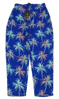 Nové - Safírové lehké kalhoty s palmami Cosmic Kids