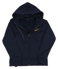 Tmavomodrá propínací mikina s kapucí Nike