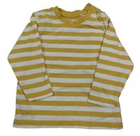 Okrovo-bílé pruhované triko Topomini