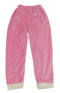 Růžové chlupaté tepláky