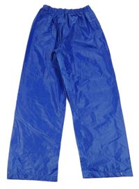 Modré šusťákové nepromokavé kalhoty