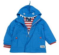 Modrá nepromokavá jarní bunda s kapucí - žralok Next