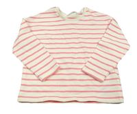 Smetanovo-růžové pruhované mikinotriko M&S