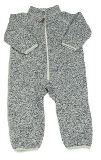 Tmavomodro-bílý melírovaný pletený overal H&M