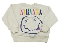 Světlebéžová hudební mikina se smajlíkem - Nirvana Zara
