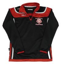 Černo-červená sportovní mikina s výšivkou