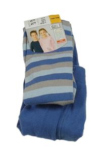 Nové - Modro-šedé pruhované punčocháče