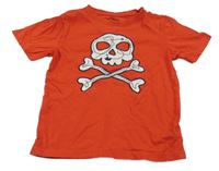 Červené tričko s lebkou Topolino