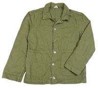 Khaki riflová košilová bunda