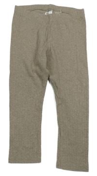 Hnědé žebrované legíny H&M