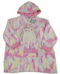 Nové - Barevná vzorovaná chlupatá oversize mikina se sovou a kapucí - Squishmallows Primark