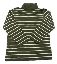 Khaki-bílý pruhovaný rolák BPC